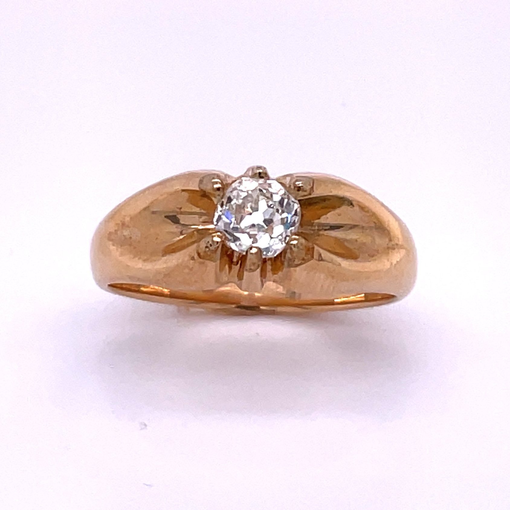 14k Yellow Gold Old Mine Cut Diamond Ring Ferris Coin Jewelry GIA Diamonds Vintage Jewelry U.S Coins Buy and Sell Rare And Unique American